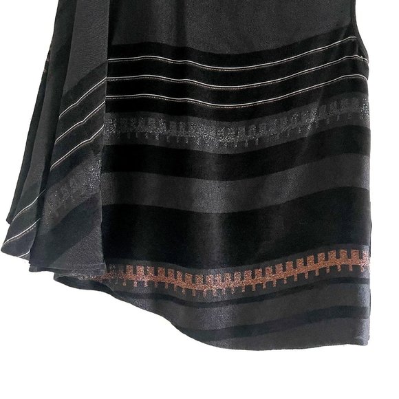 Zero + Maria Cornejo Luxe Stripe Asymmetrical Top in Black/Silver/Bronze - Picture 8 of 12